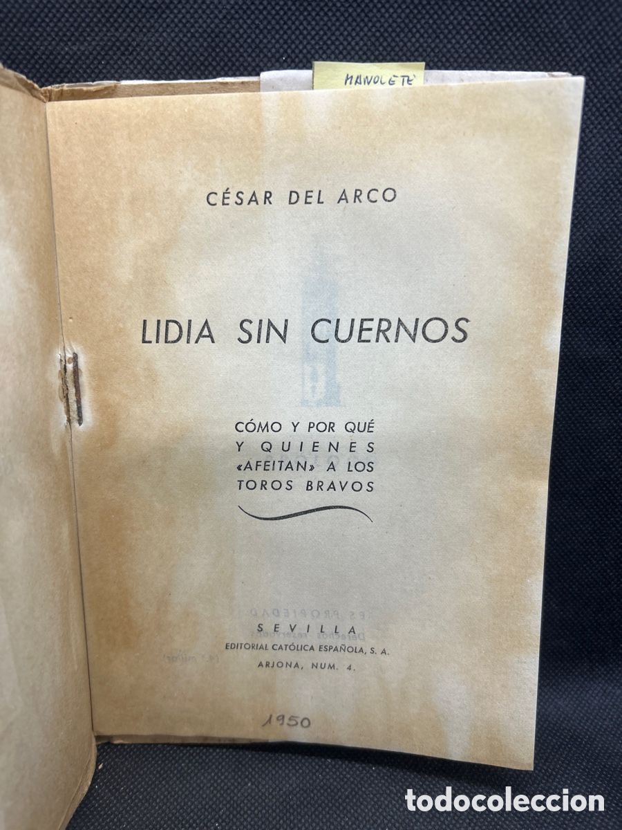 Tauromaquia: Lidia sin cuernos 1950, cesar del arco - Foto 2