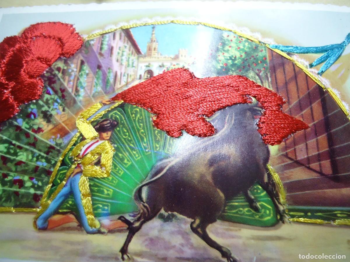 Tauromaquia: 6 POSTALES TOROS BORDADAS 6 - Foto 3