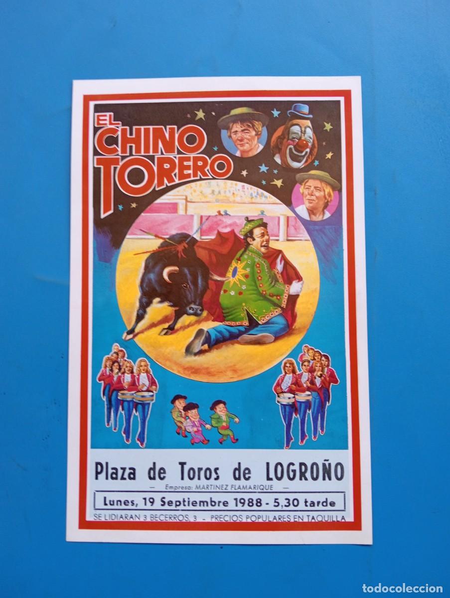 Stierkampf: PROGRAMA DE TOROS. LOGRO&Ntilde;O. 1988. EL CHINO TORERO. LA ZAPATONA. LOS JAVILAN. LOS SALTAMONTES.