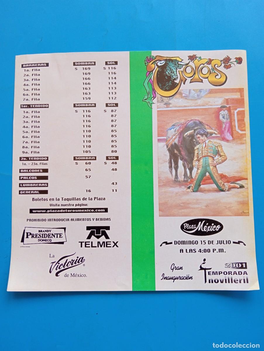 Bullfighting: PROGRAMA DE TOROS. MEXICO. 2001. GANADERIA LA GUADALUPANA. JOSE RUBEN ARROYO. MARIO ZULAICA. ADAME.