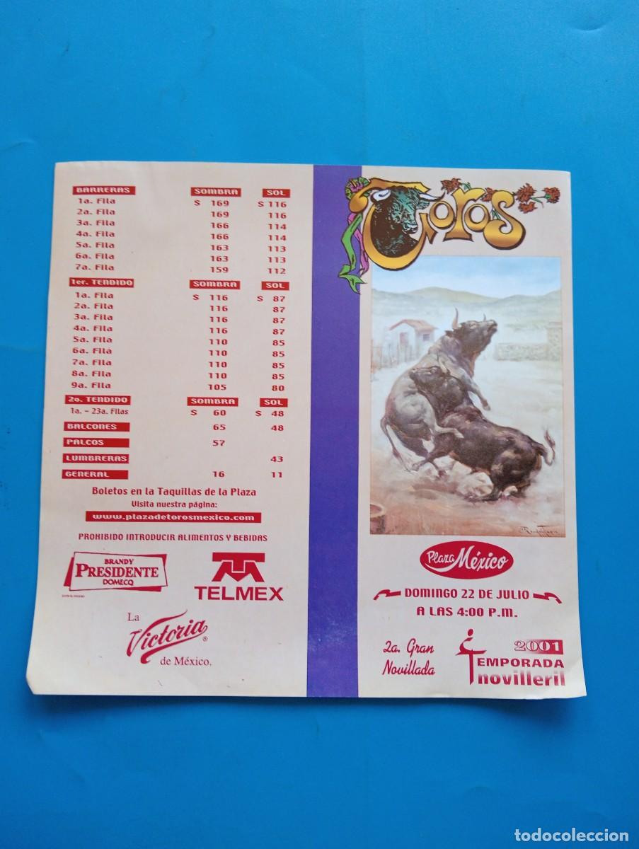 Bullfighting: PROGRAMA DE TOROS. MEXICO. 2001. GANADERIA CAMPO REAL. CUCHARES. VICTOR MARTINEZ. FABIAN BARBA.
