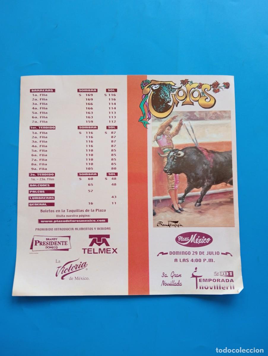 Bullfighting: PROGRAMA DE TOROS. MEXICO. 2001. GANADERIA MARRON. ISRAEL TELLEZ. MARIO ZULAICA. VICTOR MARTINEZ.