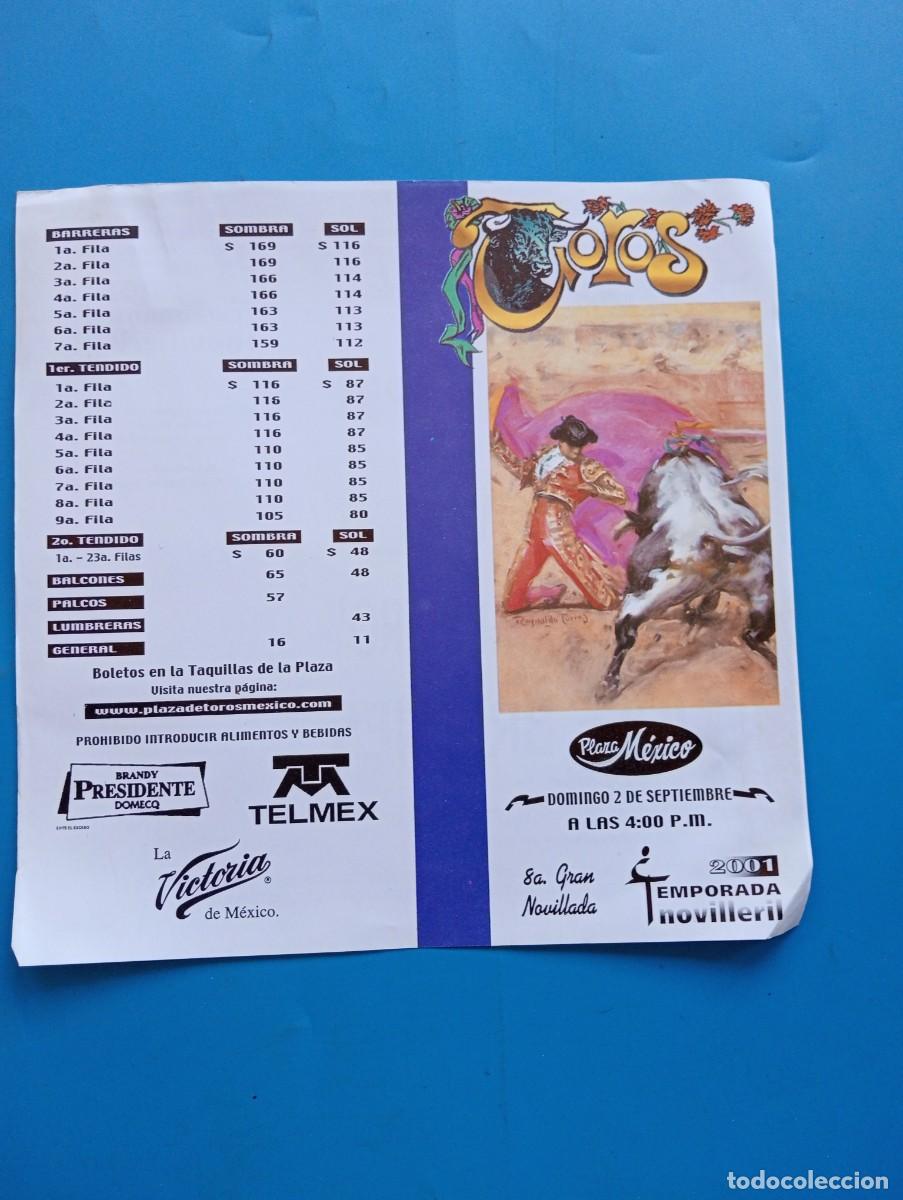 Bullfighting: PROGRAMA DE TOROS. MEXICO. 2001. GANADERIA RANCHO SECO. JUAN VELA. EL ARRIERO. JOSE BRIONES.