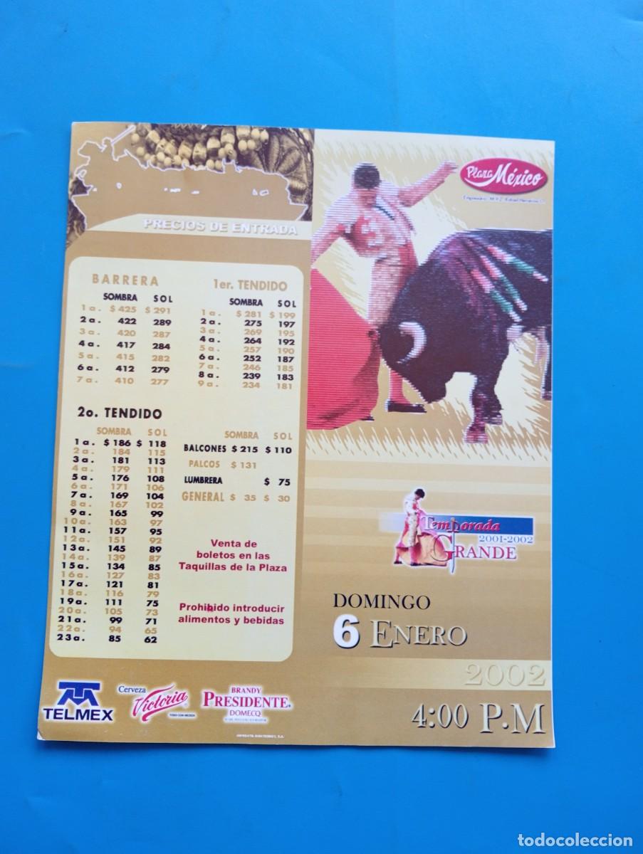Bullfighting: PROGRAMA DE TOROS. MEXICO. 2002. GANADERIA CELIA BARBABOSA. MARIANO RAMOS. FEDERICO PIZARRO. PADILLA