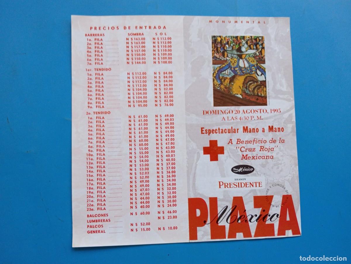 Stierkampf: PROGRAMA DE TOROS. MEXICO. 1995. GANADERIA PEPE GARFIAS. ARMILLITA. MANOLO MEJIAS. MANOLO SANCHEZ.