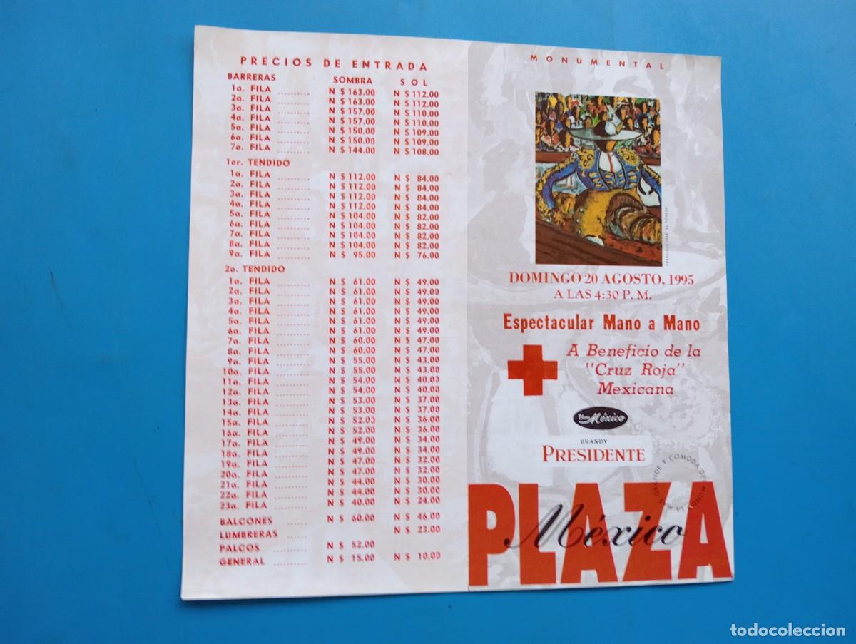 Stierkampf: PROGRAMA DE TOROS. MEXICO. 1995. GANADERIA PEPE GARFIAS. ARMILLITA. MANOLO MEJIAS. MANOLO SANCHEZ.