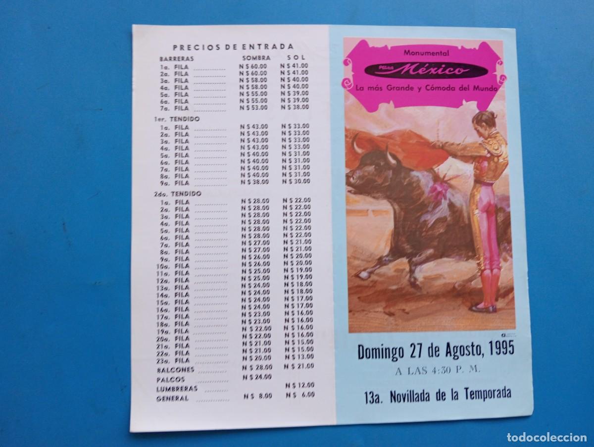 Stierkampf: PROGRAMA DE TOROS. MEXICO. 1995. GANADERIA GARFIAS. TALIN. ANGEL DE LEON. EL CUATE.