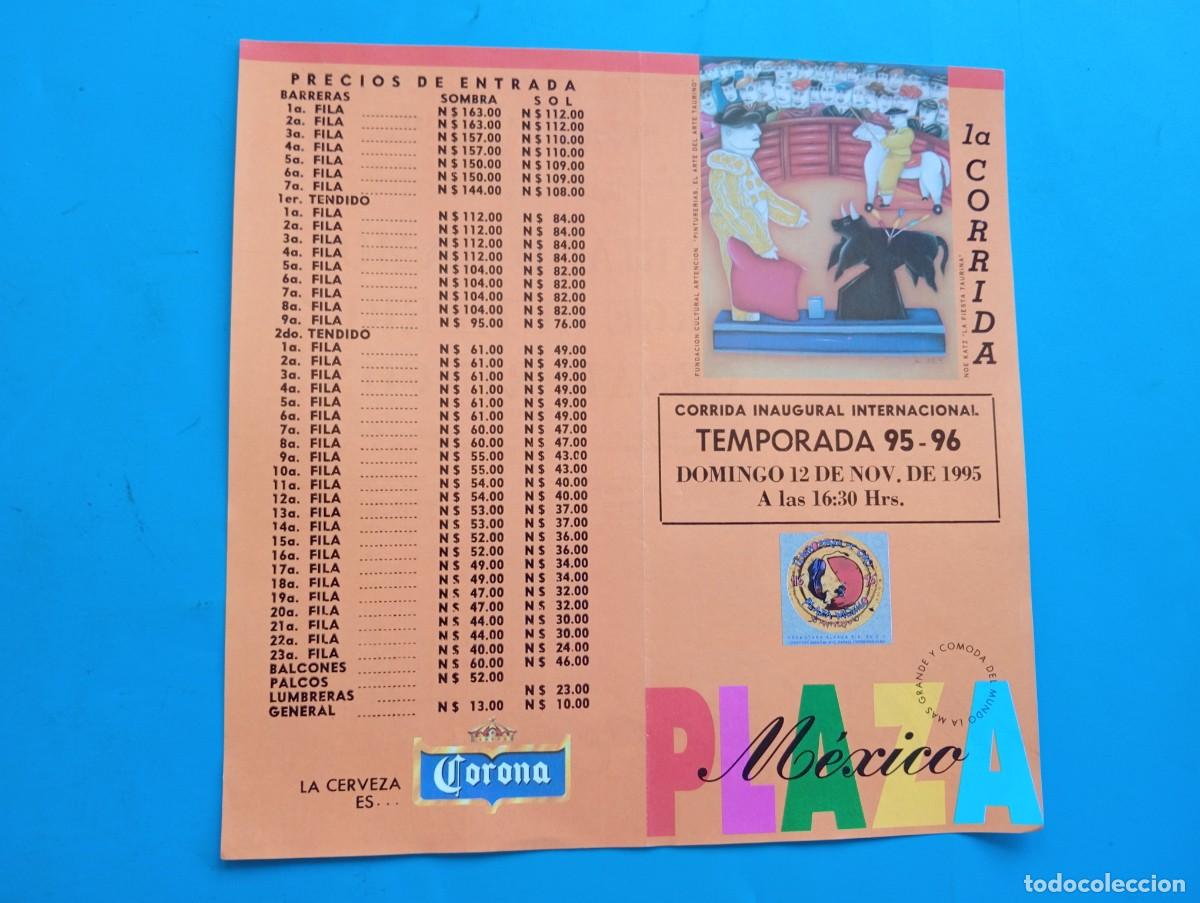 Stierkampf: PROGRAMA DE TOROS. MEXICO. 1995-96. GANADERIA GARFIAS. MARIANO RAMOS. JORGE GUTIERREZ. CESAR RINCON.