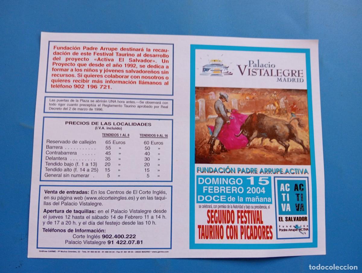 Tauromachie: PROGRAMA DE TOROS. MADRID. 2004. GANADERIA JOAQUIN BARRAL. CURRO VAZQUEZ. ESPARTACO. PONCE. JUSTO.