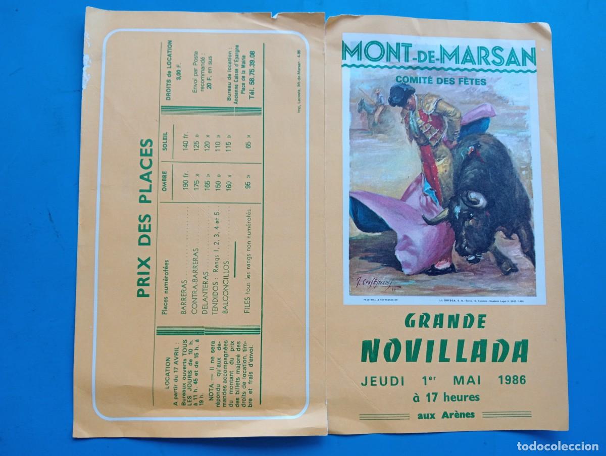Tauromaquia: PROGRAMA DE TOROS. MONT DE MARASAN, FRANCIA. 1986. GANADERIA ANDRES RAMOS. CAMINO. CUBERO. CARRETERO