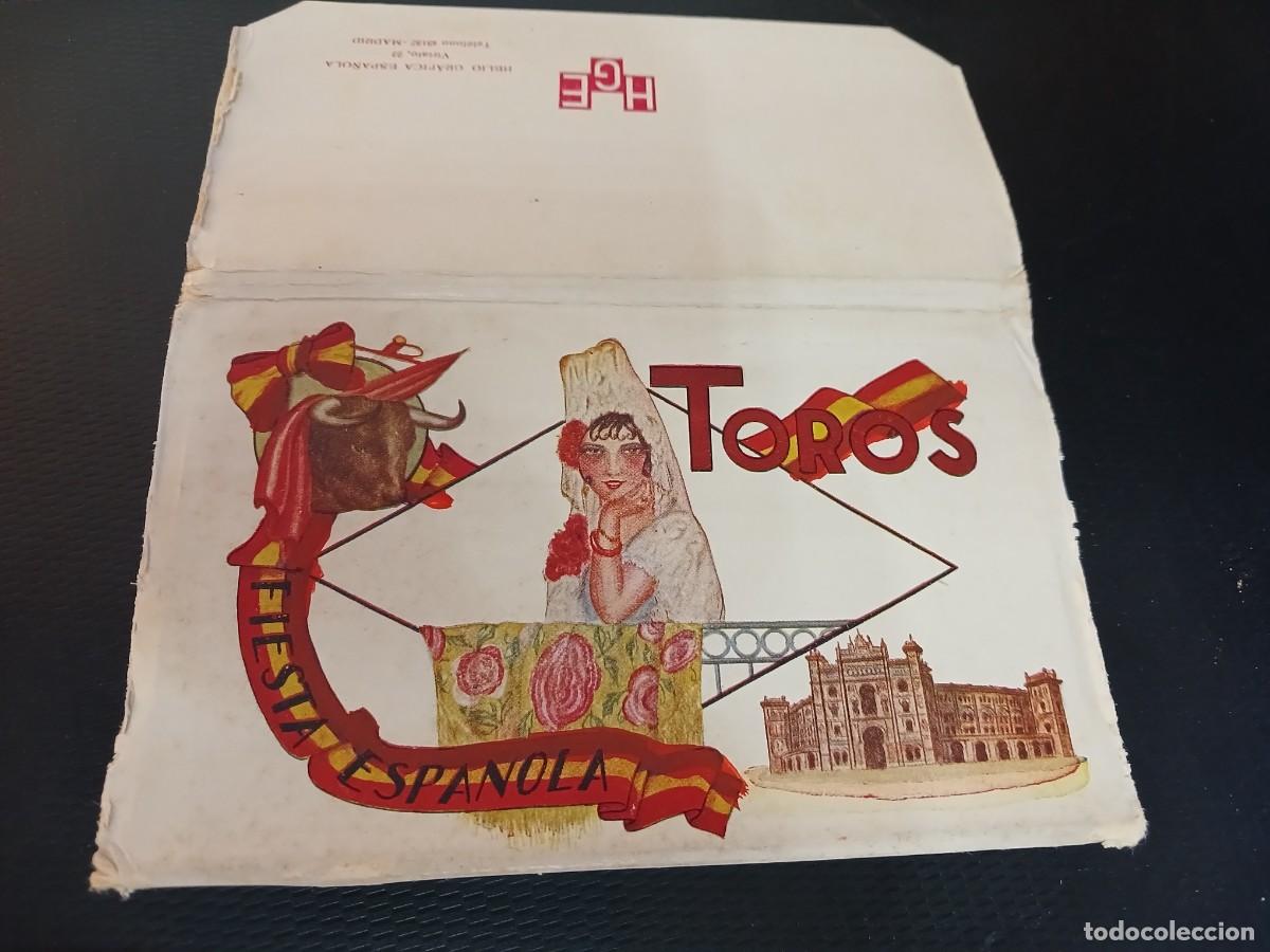 Stierkampf: ALBUM TAURINO, ACORDEON CON 12 POSTALES TAURINAS. FIESTA ESPA&Ntilde;OLA - TOROS. HELIO GRAFICA ESPA&Ntilde;OLA.