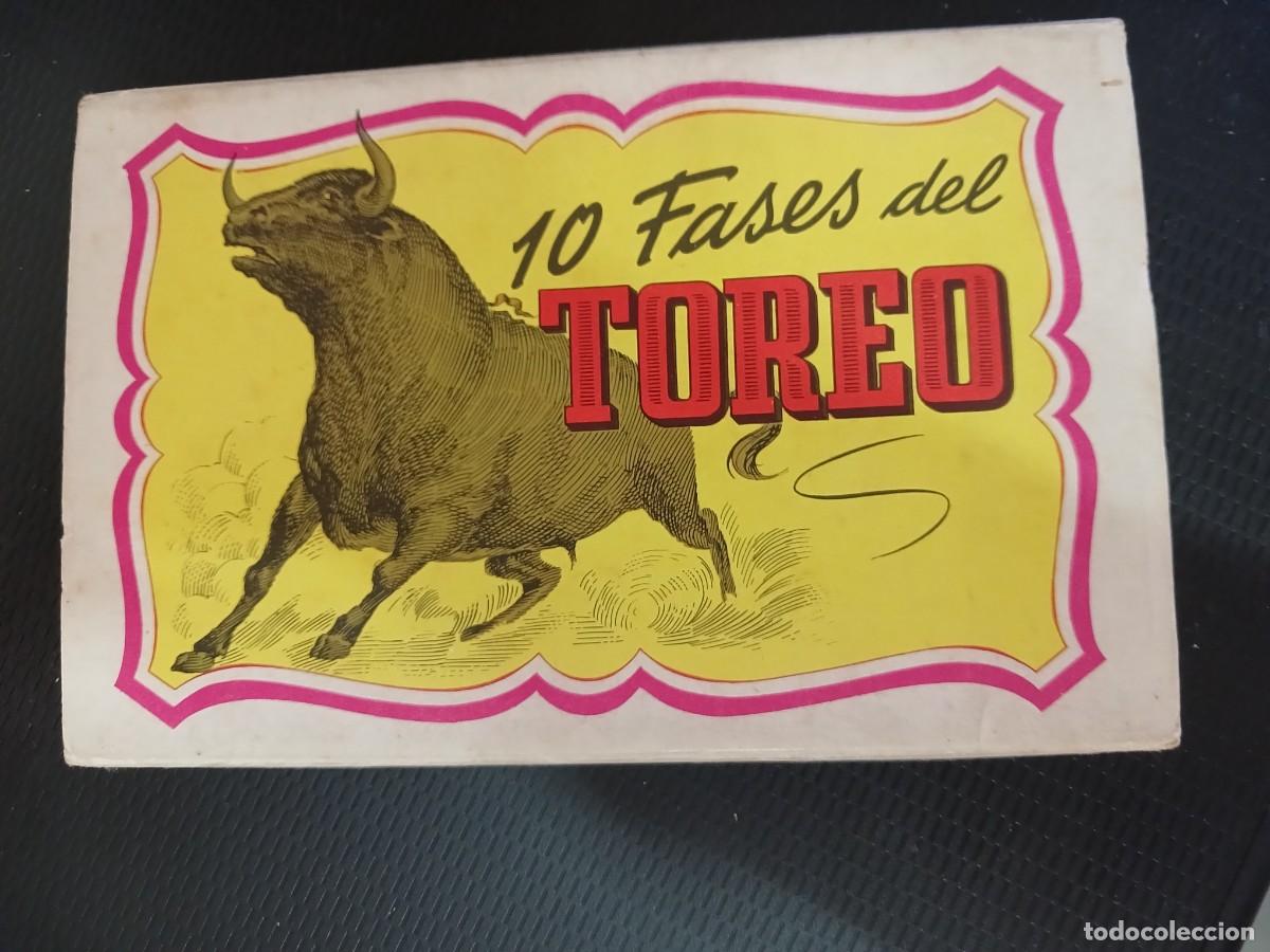 Stierkampf: ALBUM TAURINO, ACORDEON CON 10 POSTALES TAURINAS. 10 FASES DEL TOREO.
