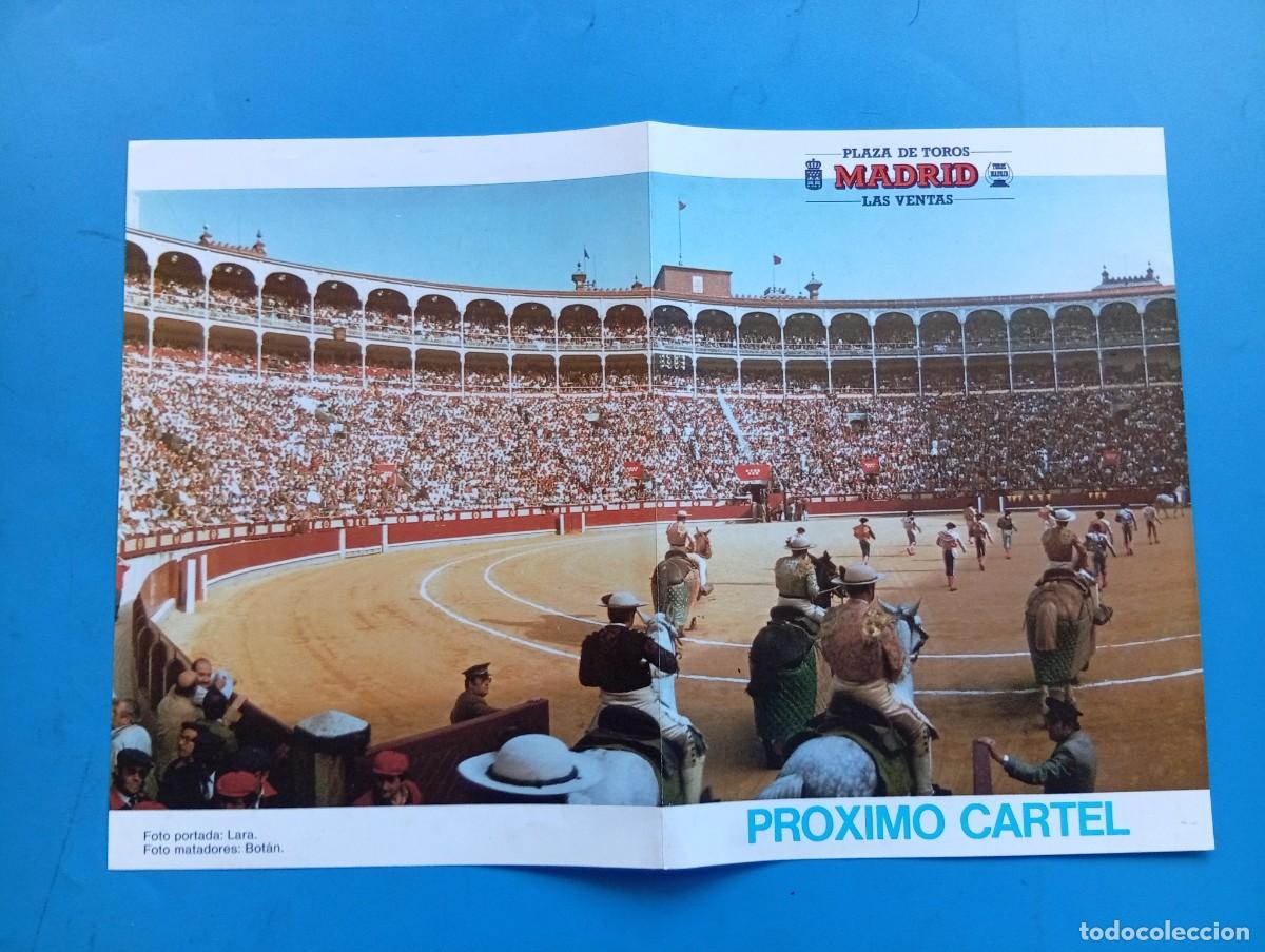 Bullfighting: PROGRAMA DE TOROS. MADRID. 1989. GANADERIA JOSE VAZQUEZ. PASCAL MEZQUITA. SANCHEZ PUERTO. CARRETERO.