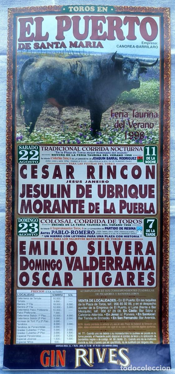 Tauromachia: El Puerto de Santa Maria - Cartel - Feria Taurina del Verano de 1998 - Morante de la Puebla