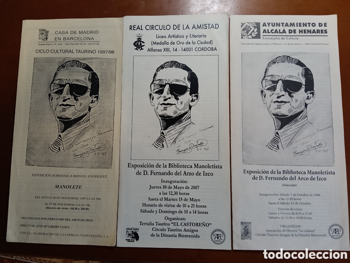 Tauromaquia: Lote de 3 programas diferentes de Manolete, 1997, 2006 y 2007 - Foto 1