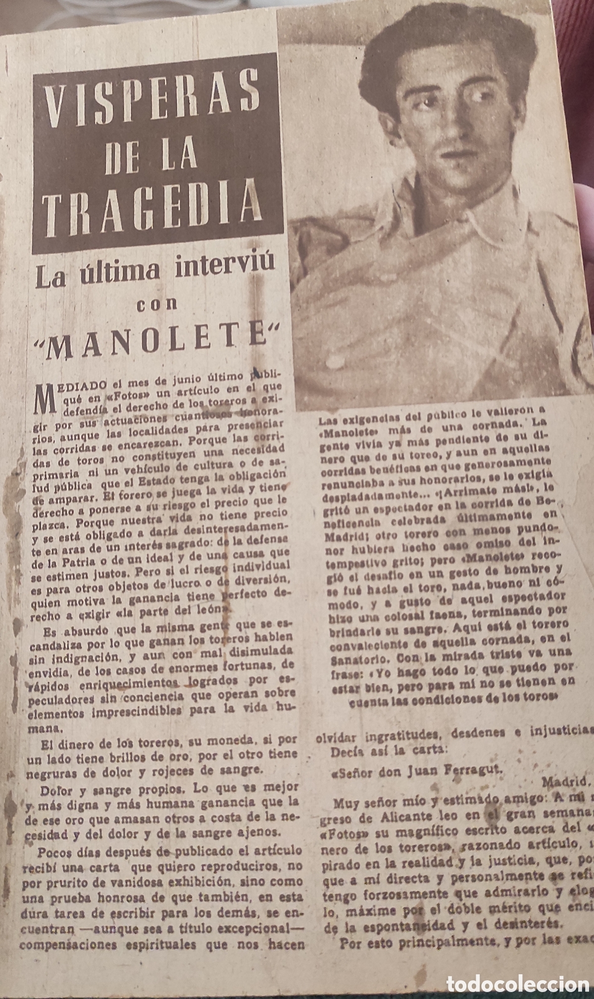 Tauromaquia: Libro sobre Manolete a&ntilde;os 40 - Foto 4