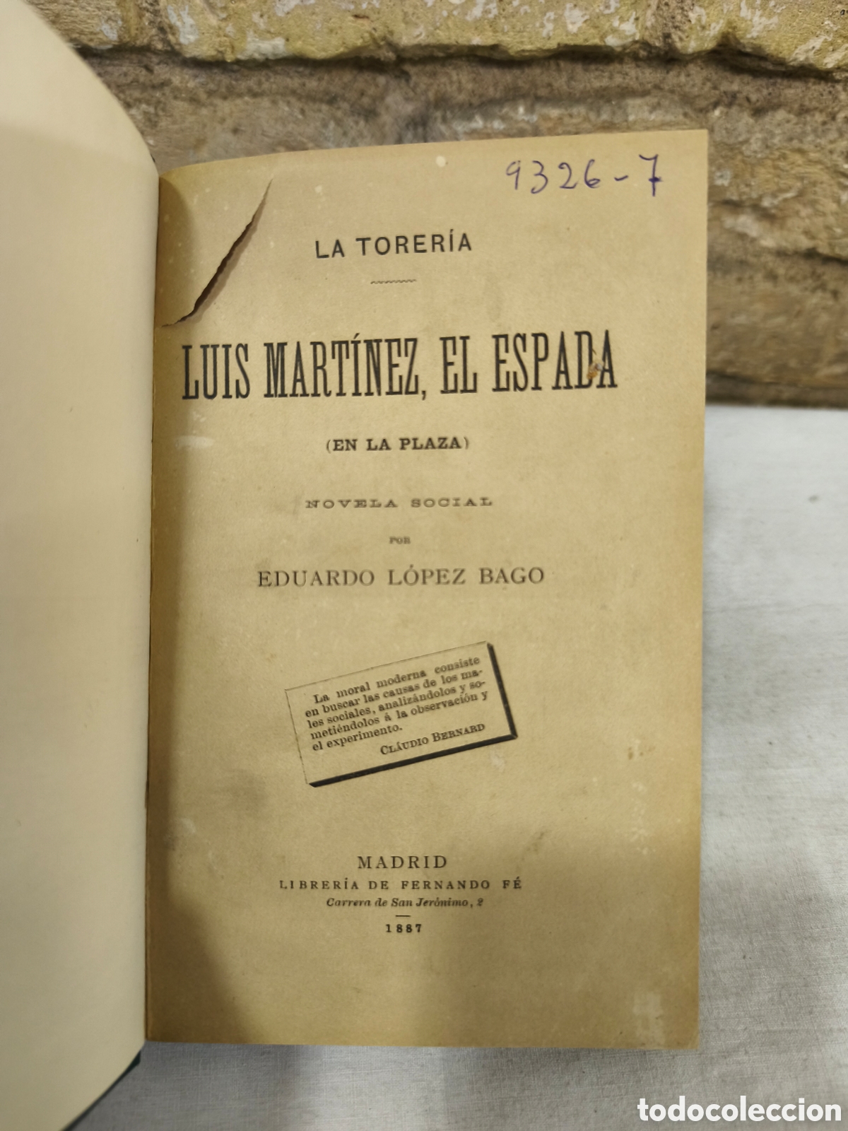 Tauromaquia: 1887 Luis Mart&iacute;nez el espada - Foto 1