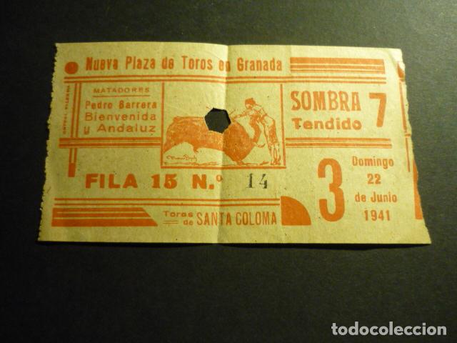 Tauromaquia: GRANADA ENTRADA CORRIDA DE TOROS 22 JUNIO 1941