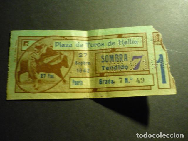 Tauromaquia: HELLIN ALBACETE ENTRADA CORRIDA DE TOROS 27 SEPTIEMBRE 1942