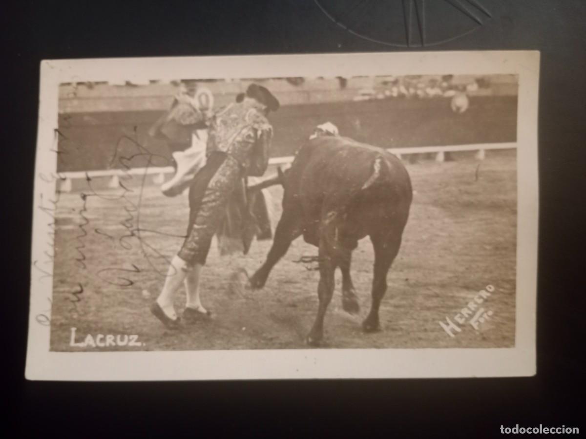 Tauromachia: TAUROMAQUIA - FOTO DEDICADA CON AUTOGRAFO TORERO LACRUZ - J. HERRERO - PLAZA DE TOROS VALENCIA