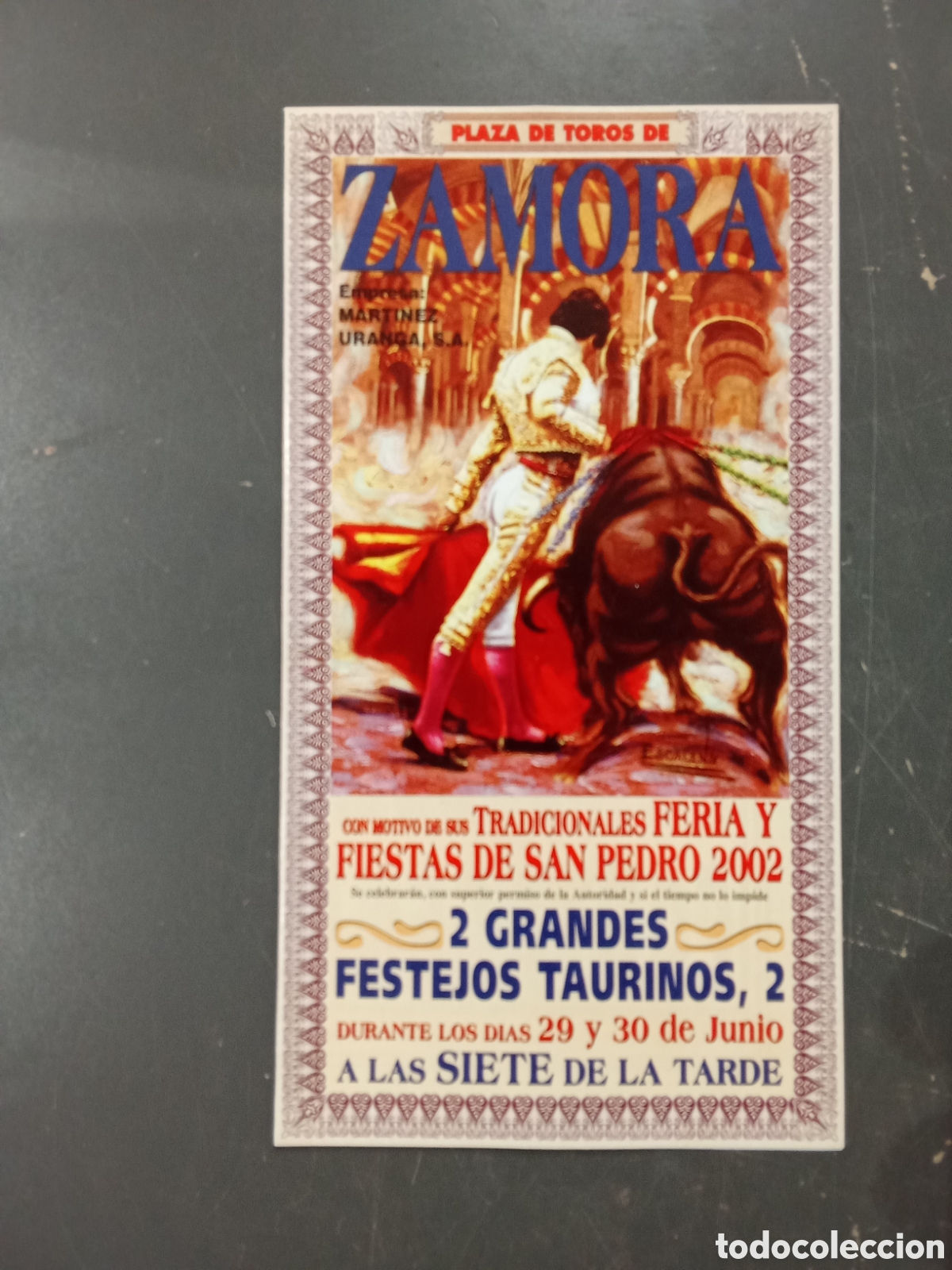 Tauromaquia: Programa Corrida Toros Zamora 2002