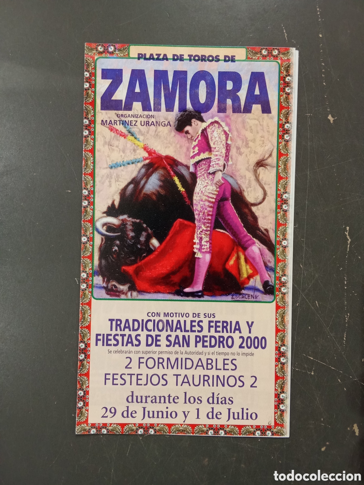 Tauromaquia: Programa Corrida de Toros Feria y Fiestas de San Pedro 2000