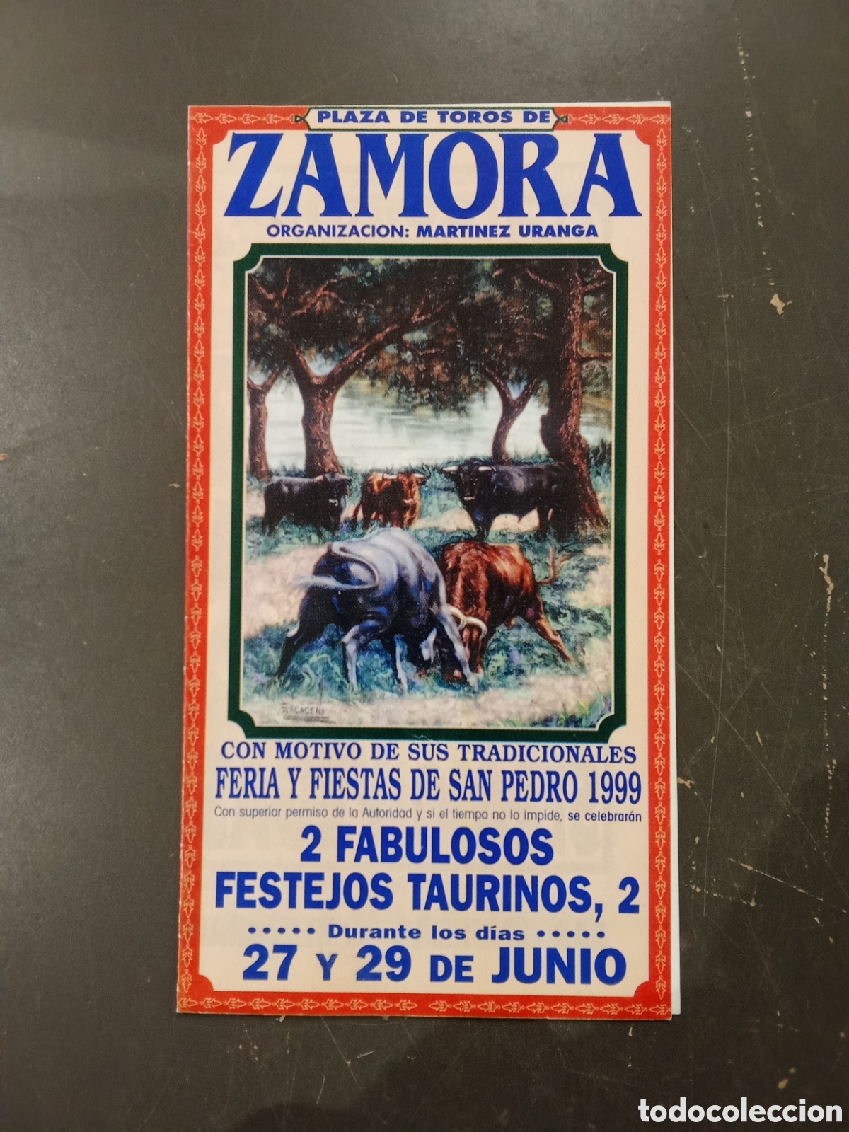 Stierkampf: Programa Corrida de Toros Feria y Fiestas de San Pedro 1999