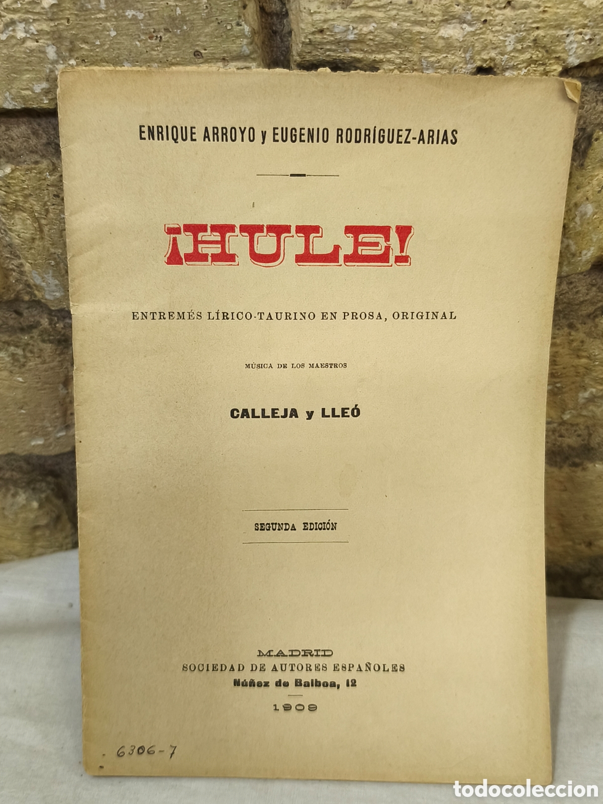 Stierkampf: THULEI ENTREM&Eacute;S L&Iacute;RICO-TAURINO EN PROSA, ORIGINAL