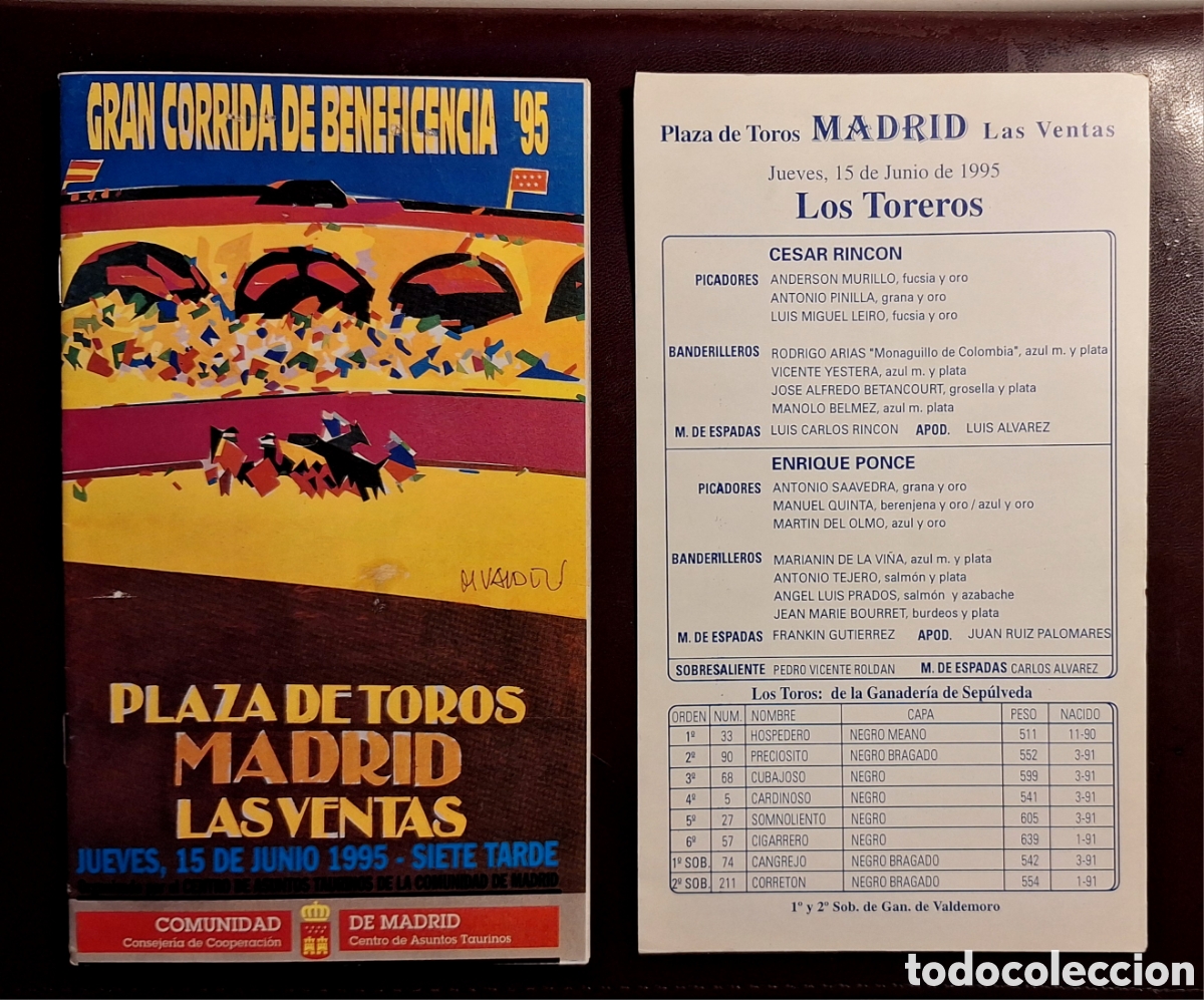 Tauromaquia: Programa toros beneficencia 1995 - Foto 1