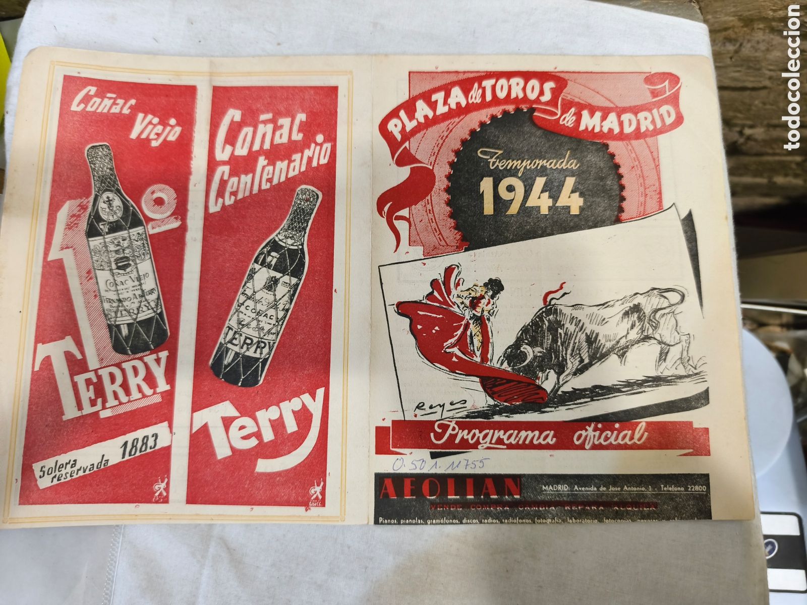 Tauromaquia: Plaza toros Madrid 1944 Manolete