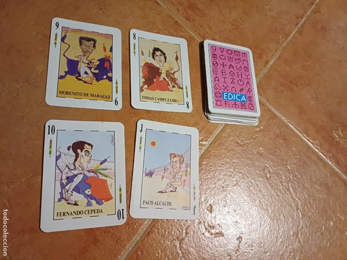 Tauromaquia: Baraja 52 naipes Edica Caricaturas de toreros