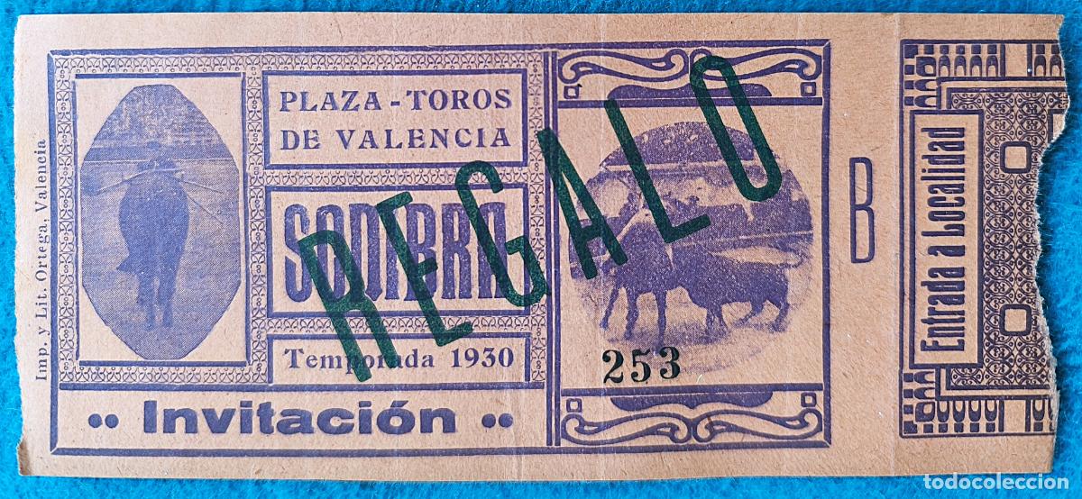 Bullfighting: RW ENTRADA PLAZA TOROS DE VALENCIA 1930 ORIGINAL ET30