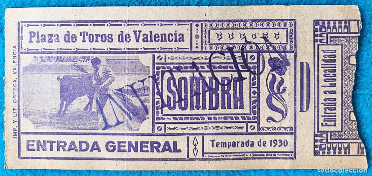 Bullfighting: RW ENTRADA PLAZA TOROS DE VALENCIA 1930 ORIGINAL ET39