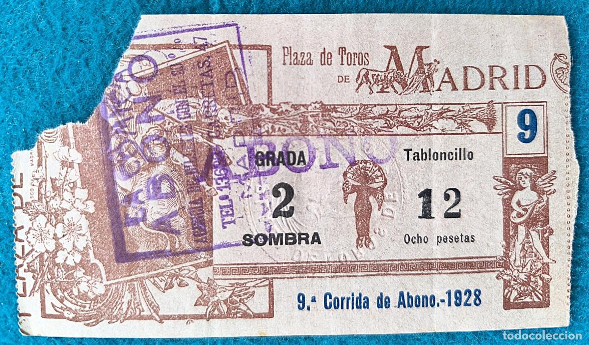 Tauromaquia: RW ENTRADA PLAZA TOROS DE MADRID 1928 ORIGINAL ET83