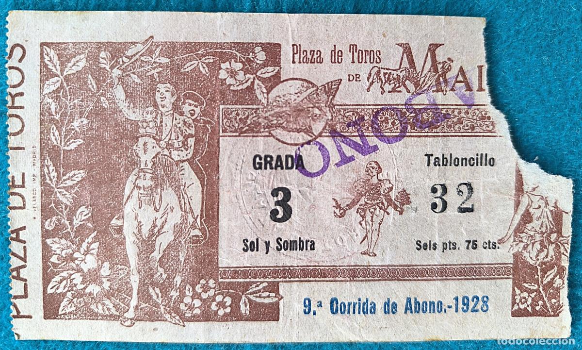 Tauromaquia: RW ENTRADA PLAZA TOROS DE MADRID 1928 ORIGINAL ET84