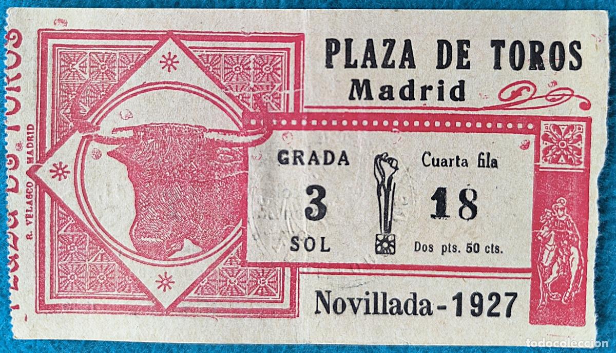 Tauromaquia: RW ENTRADA PLAZA TOROS DE MADRID 1927 ORIGINAL ET88