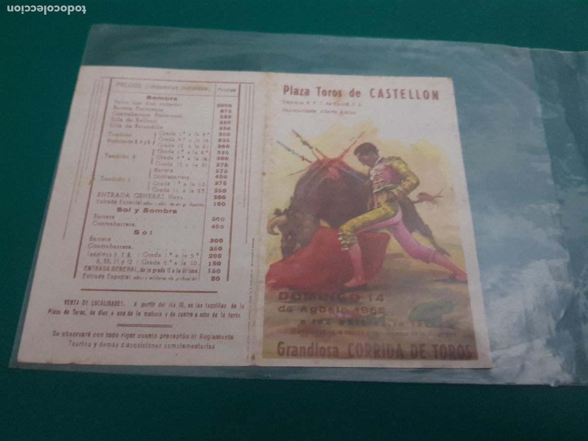 Tauromaquia: PLAZA DE TOROS DE CASTELLON 1966 - Foto 1