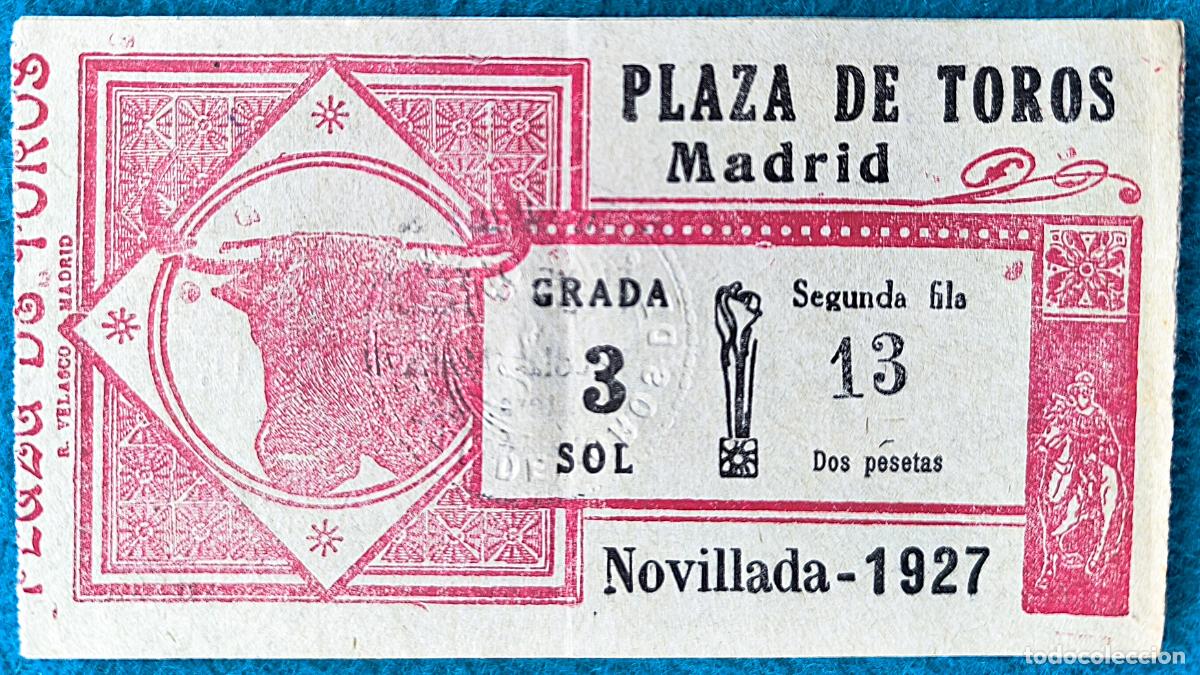 Tauromaquia: RW ENTRADA PLAZA TOROS DE MADRID 1927 ORIGINAL ET89