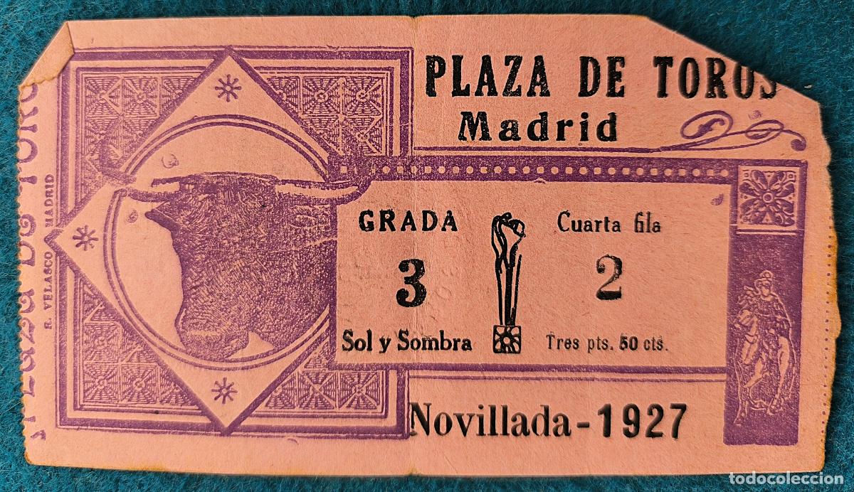 Tauromaquia: RW ENTRADA PLAZA TOROS DE MADRID 1927 ORIGINAL ET93