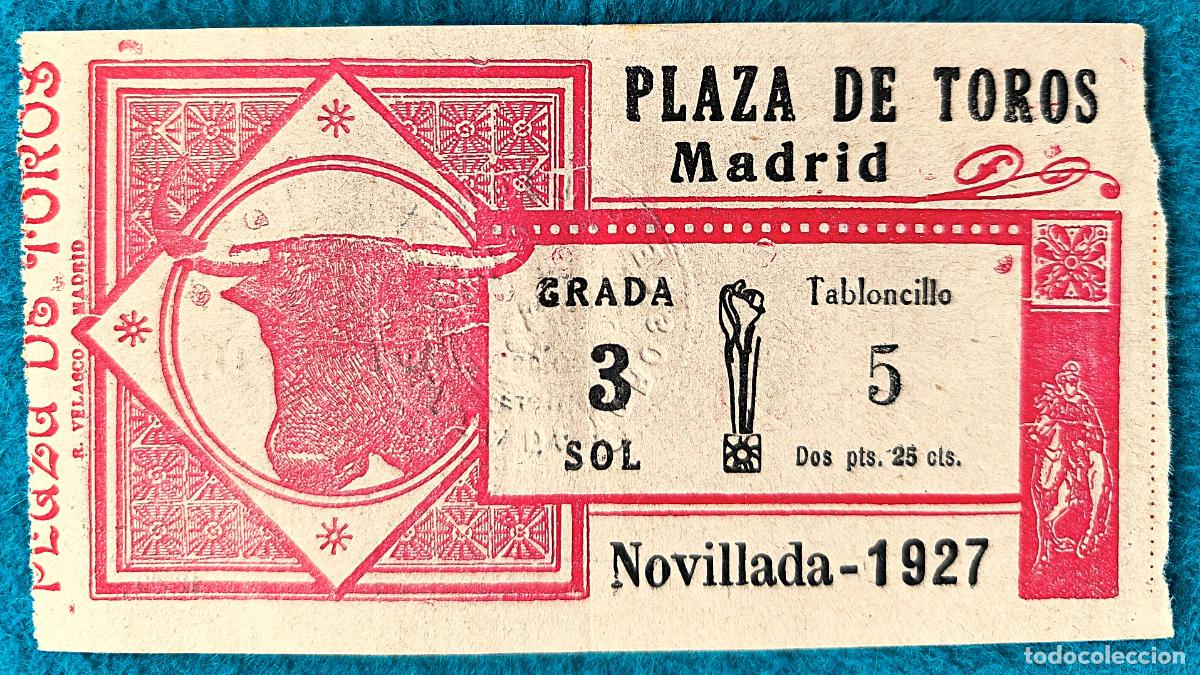 Tauromaquia: RW ENTRADA PLAZA TOROS DE MADRID 1927 ORIGINAL ET94