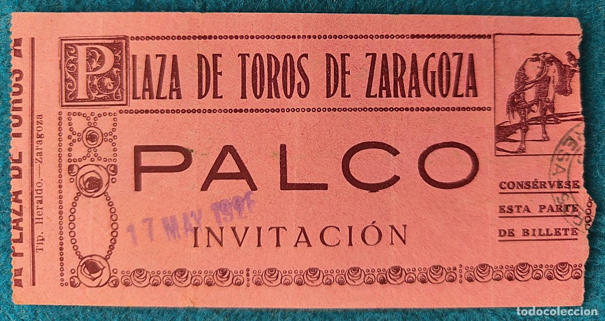 Stierkampf: RW ENTRADA PLAZA TOROS DE ZARAGOZA 17 DE MAYO 1926 ORIGINAL ET105