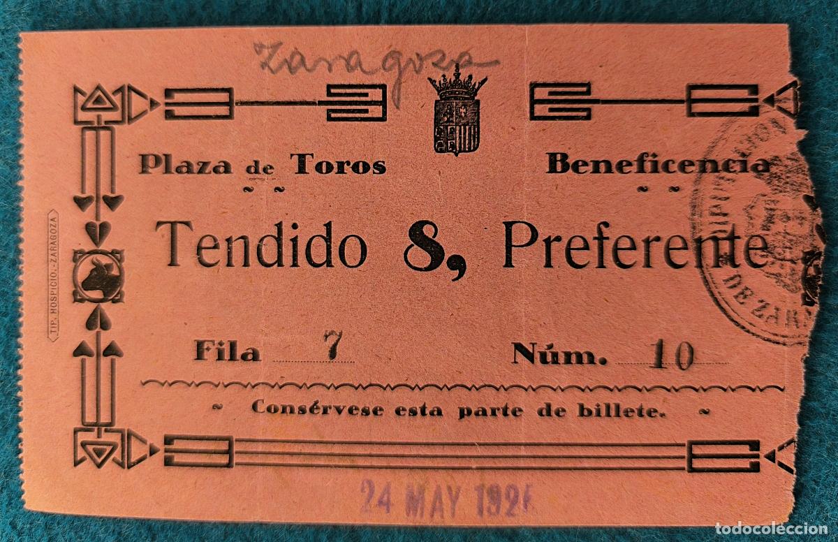 Stierkampf: RW ENTRADA PLAZA TOROS DE ZARAGOZA 24 DE MAYO 1925 ORIGINAL ET106