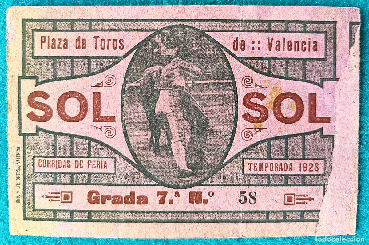 Tauromachia: RW ENTRADA PLAZA TOROS DE VALENCIA 1928 ORIGINAL ET112