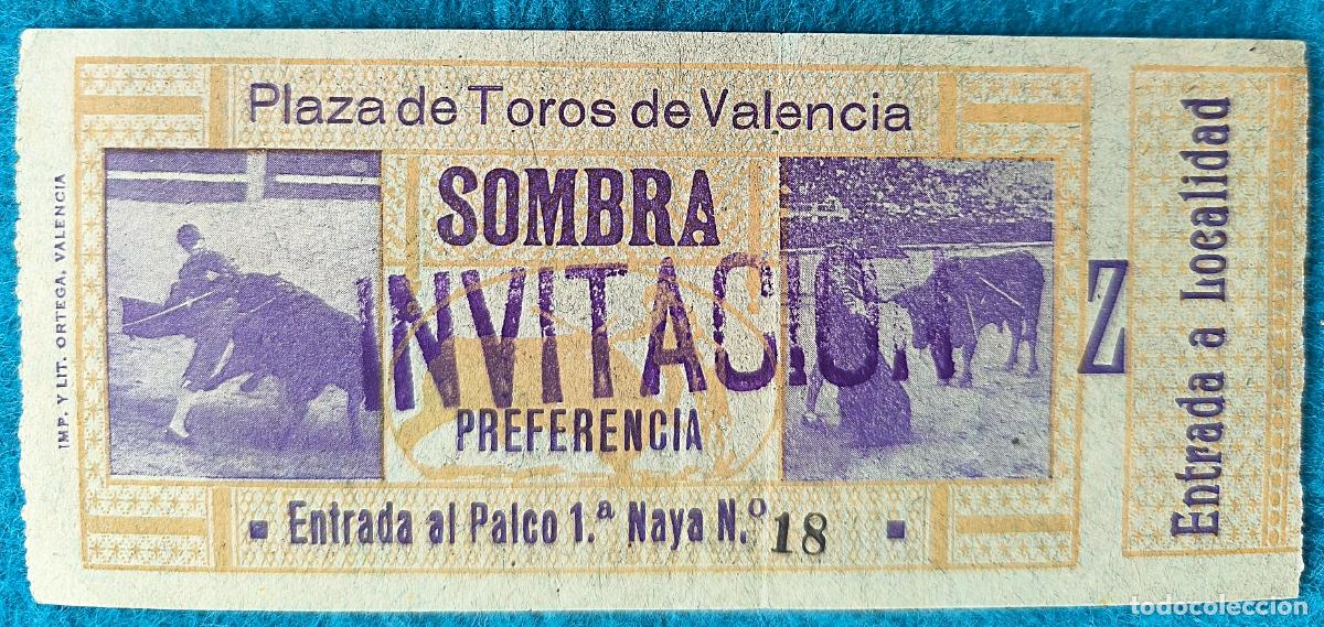 Tauromaquia: RW ENTRADA PLAZA TOROS DE VALENCIA ORIGINAL ET124