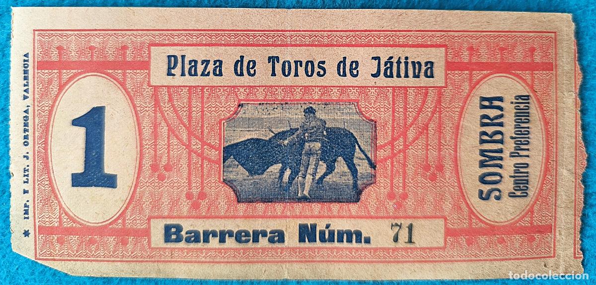Stierkampf: RW ENTRADA PLAZA TOROS DE JATIVA VALENCIA ORIGINAL ET125