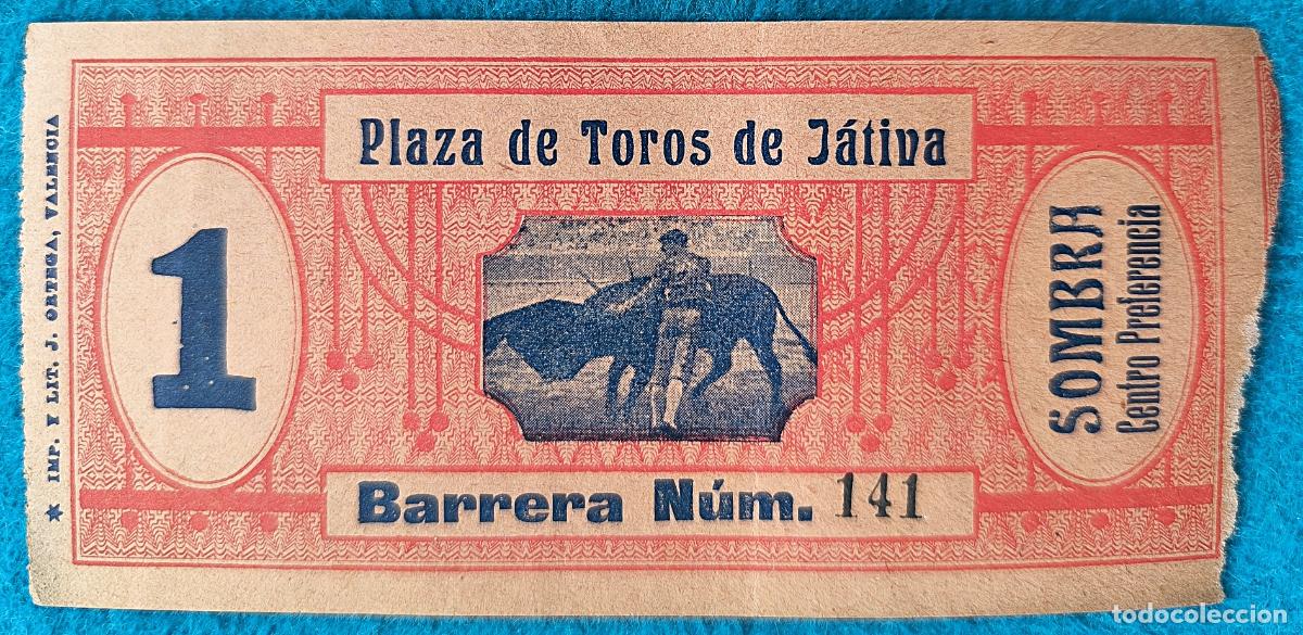 Stierkampf: RW ENTRADA PLAZA TOROS DE JATIVA VALENCIA ORIGINAL ET126
