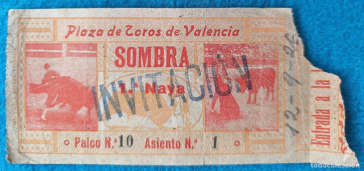Tauromaquia: RW ENTRADA PLAZA TOROS DE VALENCIA 12 DE SEPTIEMBRE 1926 ORIGINAL ET183