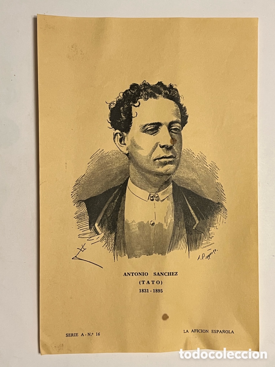 Stierkampf: TAUROMAQUIA. ANTONIO SANCHEZ (TATO) 1831 - 1895, La afici&oacute;n espa&ntilde;ola. L&aacute;mina fotogr&aacute;fica