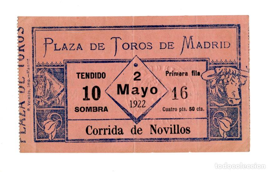 Stierkampf: CORRIDA DE NOVILLOS EN LA PLAZA DE TOROS DE MADRID, FECHADA EL 2 DE MAYO DE 1922.