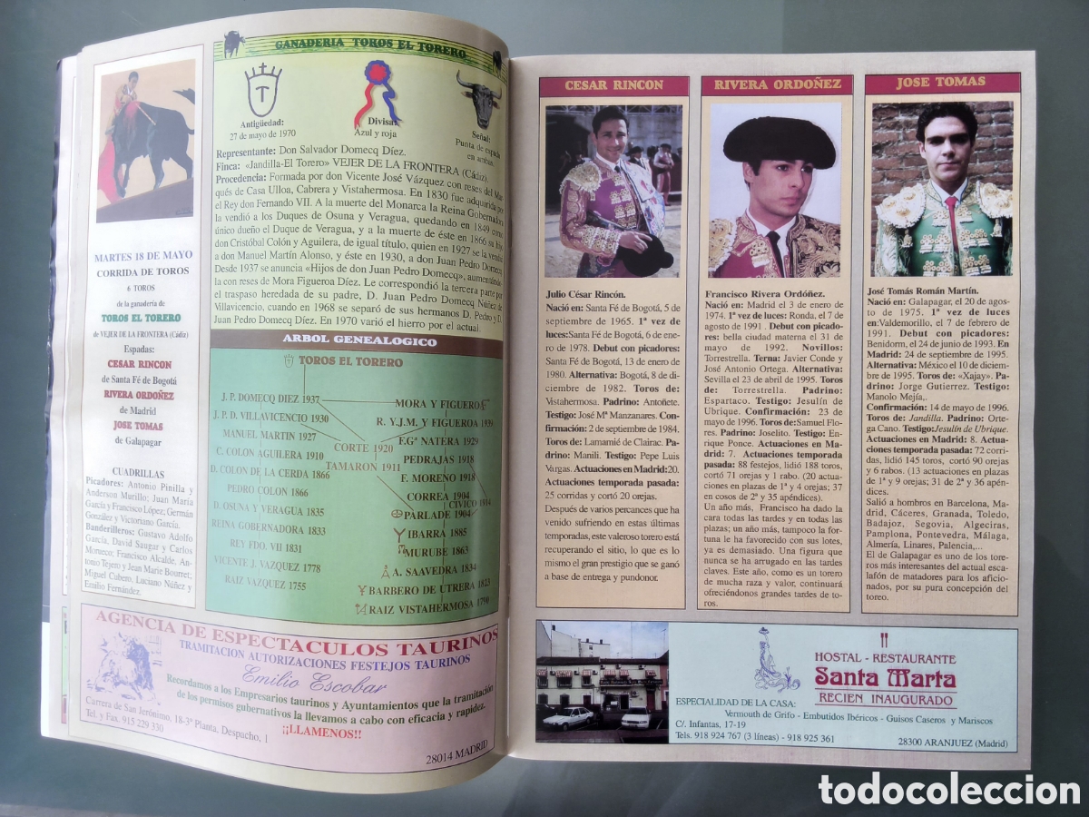 Tauromaquia: Programa completo Toros San Isidro 1999 - Foto 3